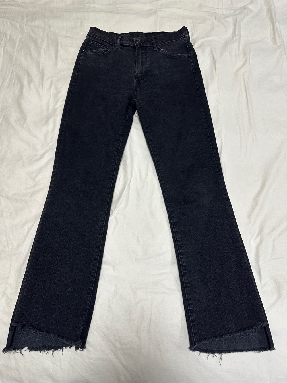 MOTHER The Insider Crop Step Fray Not Guilty Black Denim Size 27